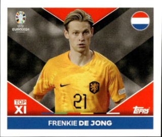 Frenkie de Jong Netherlands samolepka Topps EURO 2024 #NED-TOP1