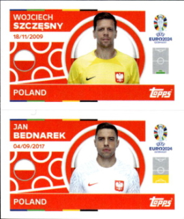 Wojciech Szczesny / Jan Bednarek Poland samolepka Topps EURO 2024 #POL2-3