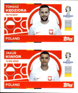 Tomasz Kedziora / Jakub Kiwior Poland samolepka Topps EURO 2024 #POL6-7