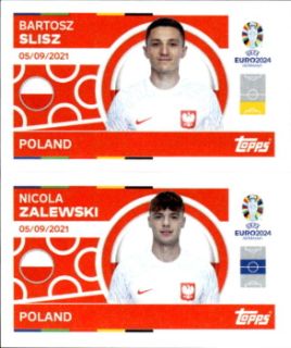 Bartosz / Nicola Zalewski Poland samolepka Topps EURO 2024 #POL8-9