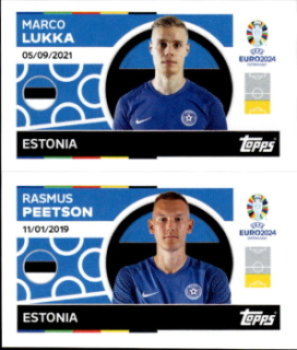 Marco Lukka / Rasmus Peetson Estonia samolepka Topps EURO 2024 #EST6-7