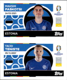 Maksim Paskotsi / Taijo Teniste Estonia samolepka Topps EURO 2024 #EST8-9