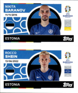 Nikita Baranov / Rocco Shein Estonia samolepka Topps EURO 2024 #EST10-11