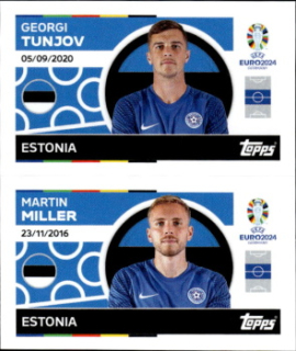 Georgi Tunjov / Martin Miller Estonia samolepka Topps EURO 2024 #EST12-13