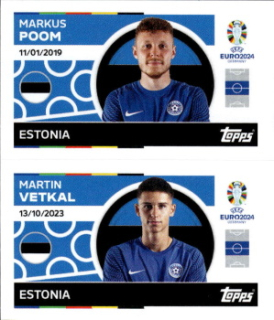 Markus Poom / Martin Vetkal Estonia samolepka Topps EURO 2024 #EST14-15