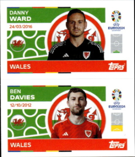 Danny Ward / Ben Davies Wales samolepka Topps EURO 2024 #WAL2-3