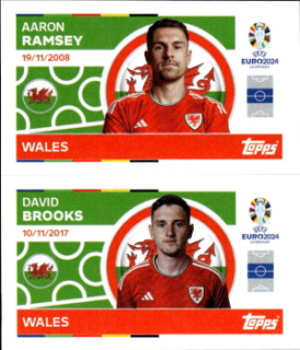 Aaron Ramsey / David Brooks Wales samolepka Topps EURO 2024 #WAL8-9