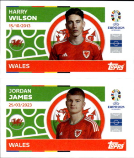 Harry Wilson / Jordan James Wales samolepka Topps EURO 2024 #WAL10-11