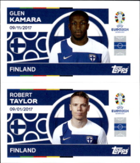 Glen Kamara / Robert Taylor Finland samolepka Topps EURO 2024 #FIN8-9