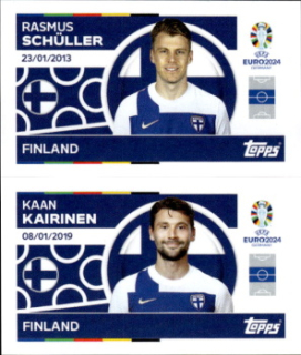 Rasmus Schuller / Kaan Kairinen Finland samolepka Topps EURO 2024 #FIN10-11