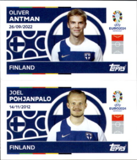 Oliver Antman / Joel Pohjanpalo Finland samolepka Topps EURO 2024 #FIN12-13