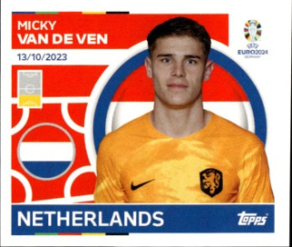 Micky van de Ven Netherlands samolepka Topps EURO 2024 #NED6