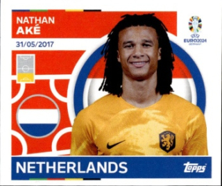 Nathan Ake Netherlands samolepka Topps EURO 2024 #NED12