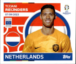 Tijjani Reijnders Netherlands samolepka Topps EURO 2024 #NED13