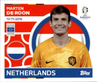 Marten de Roon Netherlands samolepka Topps EURO 2024 #NED14
