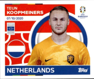 Teun Koopmeiners Netherlands samolepka Topps EURO 2024 #NED15