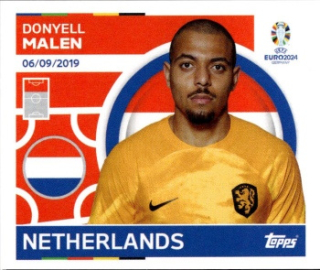 Donyell Malen Netherlands samolepka Topps EURO 2024 #NED16