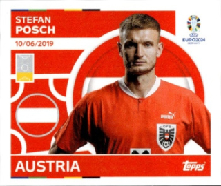 Stefan Posch Austria samolepka Topps EURO 2024 #AUT5
