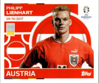 Philipp Lienhart Austria samolepka Topps EURO 2024 #AUT6