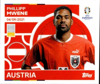 Philipp Mwene Austria samolepka Topps EURO 2024 #AUT7