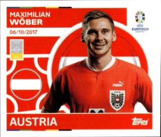 Maximilian Wober Austria samolepka Topps EURO 2024 #AUT8