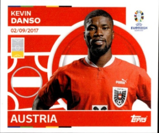 Kevin Danso Austria samolepka Topps EURO 2024 #AUT9