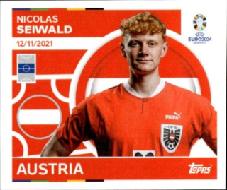 Nicolas Seiwald Austria samolepka Topps EURO 2024 #AUT11