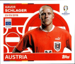 Xaver Schlager Austria samolepka Topps EURO 2024 #AUT13