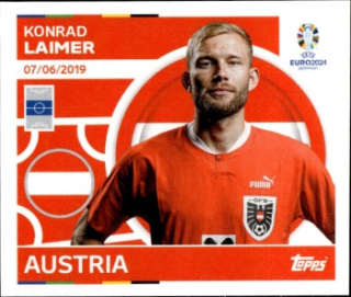 Konrad Laimer Austria samolepka Topps EURO 2024 #AUT14