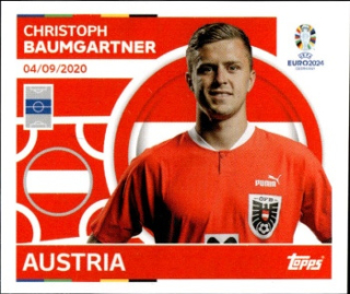 Christoph Baumgartner Austria samolepka Topps EURO 2024 #AUT15