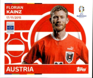 Florian Kainz Austria samolepka Topps EURO 2024 #AUT16