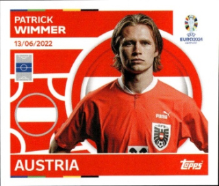 Patrick Wimmer Austria samolepka Topps EURO 2024 #AUT17