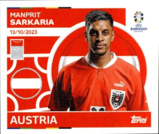 Manprit Sarkaria Austria samolepka Topps EURO 2024 #AUT20