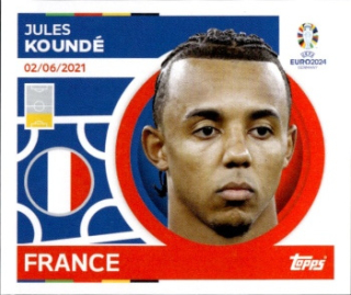 Jules Kounde France samolepka Topps EURO 2024 #FRA6
