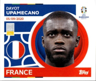 Dayot Upamecano France samolepka Topps EURO 2024 #FRA7