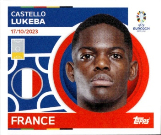 Castello Lukeba France samolepka Topps EURO 2024 #FRA8