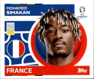 Mohamed Simakan France samolepka Topps EURO 2024 #FRA9