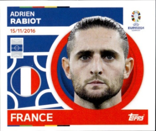 Adrien Rabiot France samolepka Topps EURO 2024 #FRA15