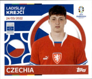 Ladislav Krejci Czech Republic samolepka Topps EURO 2024 #CZE12