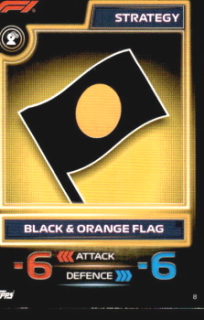 Black & Orange Flag Topps F1 Turbo Attax 2023 Strategy Cards #8