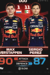 Max Verstappen & Sergio Perez Red Bull Topps F1 Turbo Attax 2023 #18