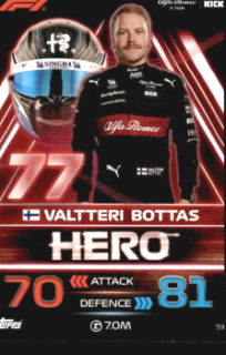 Valtteri Bottas Alfa Romeo Topps F1 Turbo Attax 2023 #59