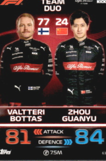 Valtteri Bottas & Zhou Guanyu Alfa Romeo Topps F1 Turbo Attax 2023 #63