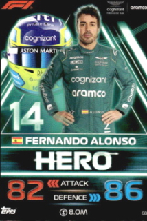 Fernando Alonso Aston Martin Topps F1 Turbo Attax 2023 #68