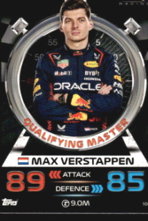 Max Verstappen Red Bull Topps F1 Turbo Attax 2023 Qualifying Masters #100