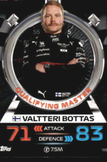 Valtteri Bottas Alfa Romeo Topps F1 Turbo Attax 2023 Qualifying Masters #105