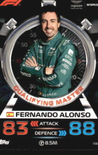 Fernando Alonso Aston Martin Topps F1 Turbo Attax 2023 Qualifying Masters #106