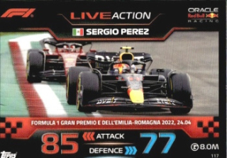 Sergio Perez Red Bull Topps F1 Turbo Attax 2023 F1 Live Action 2022 #117