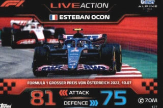 Esteban Ocon Alpine Topps F1 Turbo Attax 2023 F1 Live Action 2022 #127