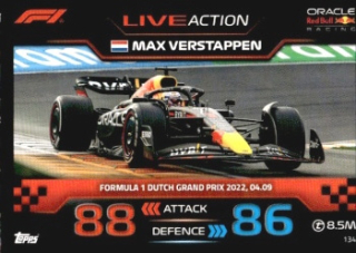 Max Verstappen Red Bull Topps F1 Turbo Attax 2023 F1 Live Action 2022 #134